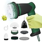 Elektrische Reinigungsbürste, kabelloser Fugenreiniger mit 7 austauschbaren Bürstenköpfen für Küche,Grill,Spüle und Auto,Spin Scrubber zum putzen mit LED Anzeige, 2 Modi, 2023 Neu Cleaning Brush