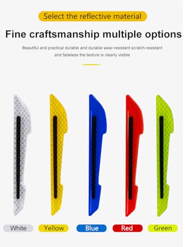 Image of JANVITHA Universal Car Reflective Stickers | Super Reflective Rearview Mirror Trim Decals, Anti-Collision Strips, Anti-Scratch Protection, Warning Safety Stickers for Cars & Bikes - 2pc