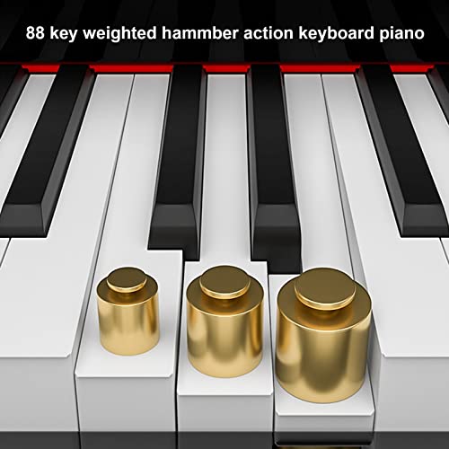 88 Touches Piano Numérique Lesté Hammber Action Clavier Électrique Piano Support Bluetooth MIDI Avec Support De Meubles, Triple Pédale, Tabouret for Débutants Et Professionnels (Color : White) - Les Beatles, Paul McCartney, John Lennon, RIngo Starr, George Harrison 88 Touches Piano Numérique Lesté Hammber Action Clavier Électrique Piano Support Bluetooth MIDI Avec Support De Meubles, Triple Pédale, Tabouret for Débutants Et Professionnels (Color : White) – Image 3