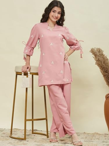 Image of Printed Kurti Pant and Dupatta Set for Girls, Soft Cotton Blend Salwar Suit Set, Kids Ethnic Dress,