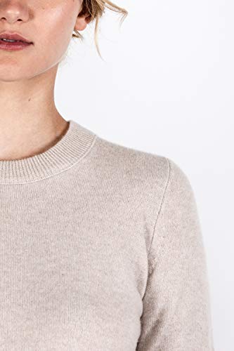 Image of JENNIE LIU Women's 100% Pure Cashmere Crew Neck Sweater, Tight Knit Cozy Soft Hand Washable Long Sleeve Pullover