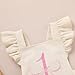 GRNSHTS Baby Girls First Birthday Outfits Ruffle Bowknot One Romper Backless Bodysuit Cake Smash Outfits (Beige, 12-18M)