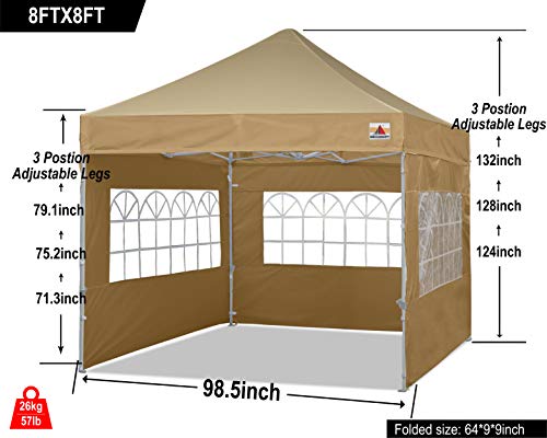 Image of ABCCANOPY Pop up Canopy Tent with Elegant Church Window 8X8,Beige
