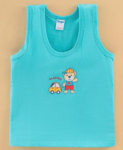 Image of KIKE New Born Baby Pure Cotton Printed Regular Fit Sando Innerwear Baniyan Kids Vest Infants Sleeveless Undershirts for Cute Boys Girls 0-24 Months (Pack of 6)