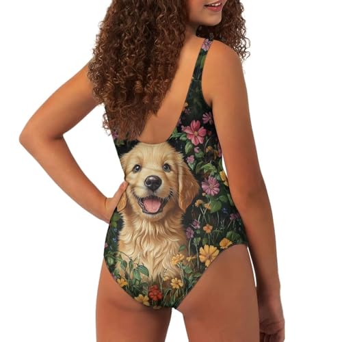 Image of Uourmeti Girls' One-Piece Swimwear Halter Bathing Suit Big Kids Summer Beach Swim Suits Swimming Wear