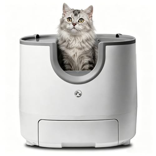 FuroomateCare F8 Pro (2026 Upgrade) Open-Top Automatic Cat Litter Box Self-Cleaning System with Multi-Safety Sensors XL Capacity & Included Waste Bags Maintenance