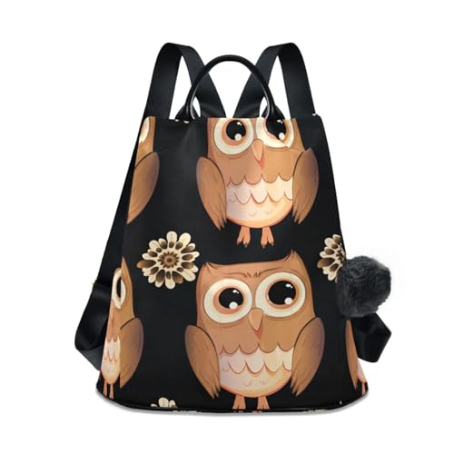 Sac à dos avec motif hiboux pour femme tendance et antivol idéal en voyage