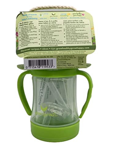Green Sprouts Glass Sip & Straw Cup, Light Lime, 6 Months+ #TOP1