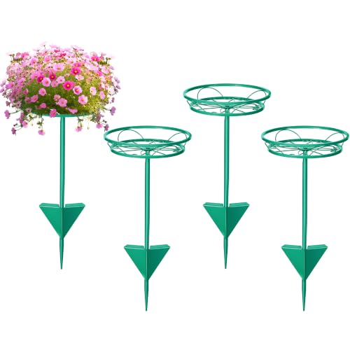 Tellingyou 2 Pack Adjustable Outdoor Flower Pot Stand, Plant Stands(Green)