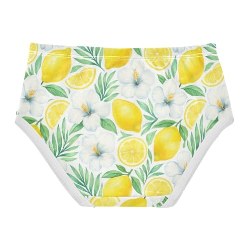Joisal Cotton Girls Underwear Toddlers Yellow Lemons White Flowers Cute Panties Girl Bright Briefs Girls Undies 2t2