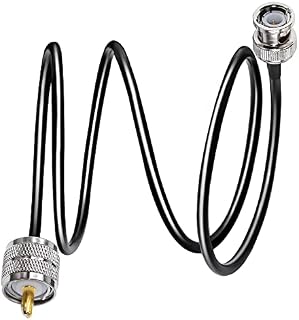 TUOLNK BNC to UHF Jumper Cable RG58 BNC Male Plug to PL259 SO239 Male Extension Cable 12inch (30cm) 50 ohm for CB Radio PL 259 to BNC Pigtail Coaxial Cable 2 Pack