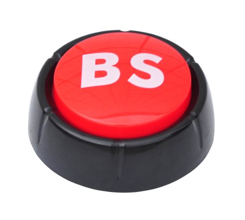 BS Button - This Button Says 'BS' in 10 Different Voices By Allures & Illusions,Red,black