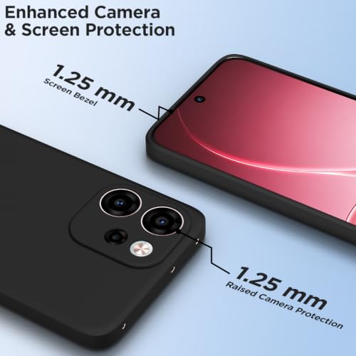 Image of Outlouders Back Cover for Oppo Reno 15F 5G | Camera Protection | Durable Soft Matte Silicone Bumper Case (Black)