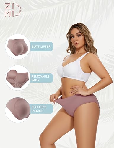 Image of Zimi Collection Butt Lifter Panties Underwear for Women with Removable Pads Seamless Booty Pads Hip Enhancer Panty