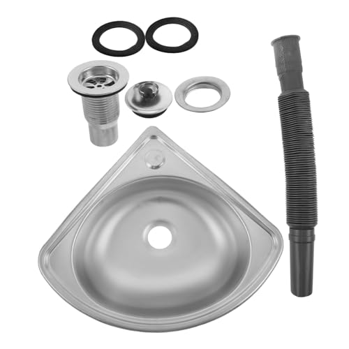 Évier de Camping-Car à cuve Unique, éviers d'angle compacts pour Le Lavage de la Cuisine en Acier Inoxydable, Facile à Installer