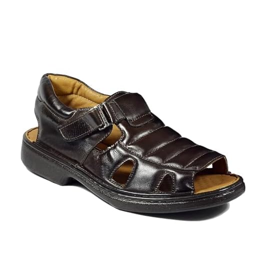 Sandálias Masculinas de Couro Conforto Anti Stress, Aberta, Slip-On - Galway (Café, BR, Adulto, Numérico, 44)