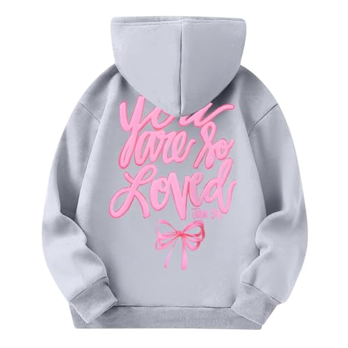 GOFULY Hoodies For Girls Baggy Fleece Long Sleeve Sweatshirt Hooded Letter Print Fall Y2K Hoodies Boys Clothes 2-14 Years3