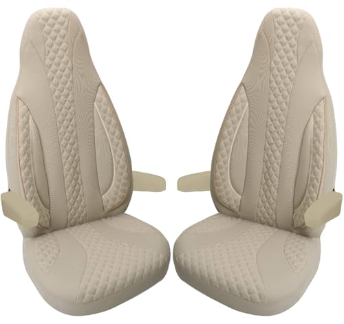 Housses de siège sur Mesure pour sièges Pilote conducteur et Passager - Compatible avec Camping-Car Fiat Ducato, Pössl, Knaus, Adria, Carthago, Pilote Laika...