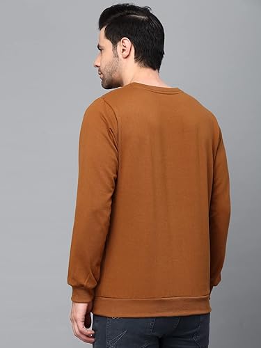 Image of Rigo Fleece Printed Round Neck Sweatshirt for Men | Full Sleeves Sweatshirt for Men | Casual Wear & Stylish Sweatshirts for Men