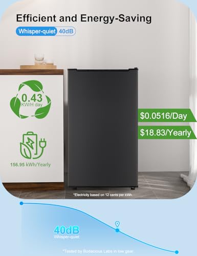 Upright Freezer, 3.2 Cu Ft Mini Small Deep Freezer for 1-2 People, Portable Compact Freezer with 3 Plastic Baffles, 4D Cooling & 40dB Ultra-Quiet, Fast Freeze (-13°F) - Black on Fridge.com