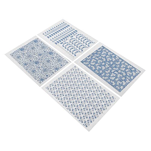 TEHAUX 4 Hojas Pegatinas De Cerámica Quemada Calcas Al Agua Para Ceramica Etiqueta De Cerámica De Esmalte Calcomanías De Cerámica Para Disparar Decoración China Papel Porcelana Elegante