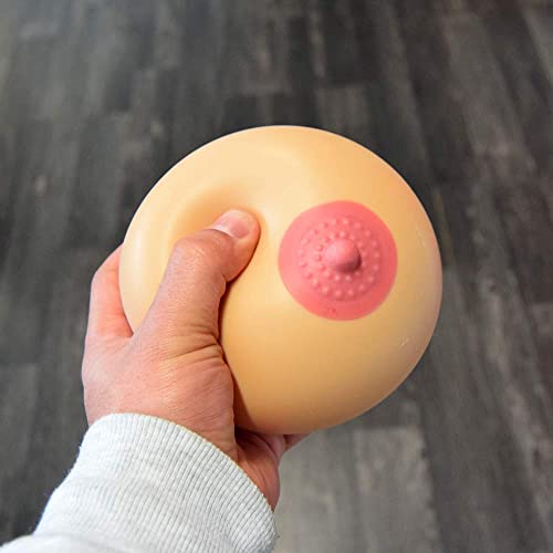Mikamax – Squishy Boob XL – Gummibrust – Stressball – Stressabbau – Stresslöser– Stress Reliever – Flexible Rubber – Ø 10 cm
