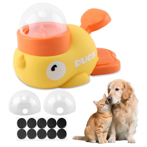 Duck-Shaped Slow Feeder Treat Dispenser Puzzle Toy with 10 Non-Slip Pads IQ Enrichment Interactive Game Stops Bloating for Small Medium Dogs & Cats