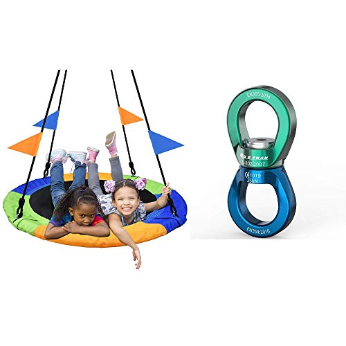 PACEARTH 40 Inch Saucer Tree Swing Flying 660lb Weight Capacity with Swing Swivel 35KN Breaking Strength 360° Rotator