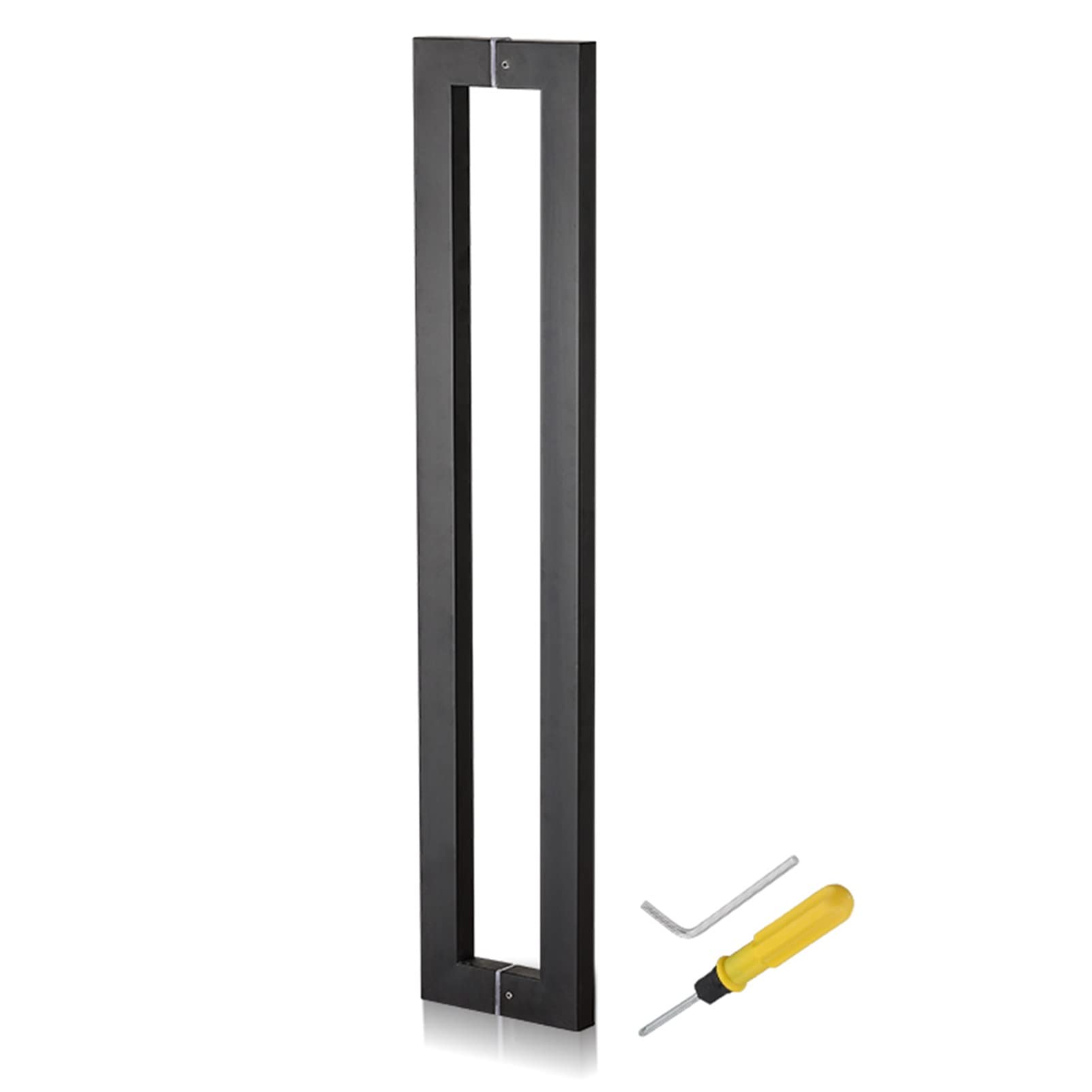 GYRAZXS Door Pull Stainless Steel Pulls Door Handles Set,Barn Bathroom Entry Two Sided Door Push Bar Gates Handle (Matte Black 60cm/24inch) (Black 60cm/24inch)