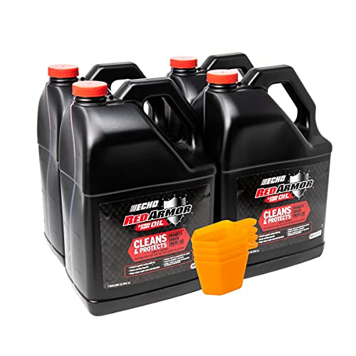 Echo 6550050 Red Armor Oil Mix 2-Cycle/2-Stroke High Performance, Semi-Synthetic, Clean and Protect Against Carbon Build Up, Outdoor Power Equipment Engine Formula 128 fl oz (1 Gal. - 4 Pack.)