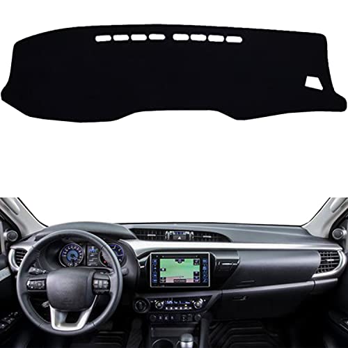 QPWOXIA Dash Board Cover Mat Carpet Compatible with Toyota Hilux SR5 4x4 REVO Hi-Rider 2015-2018 Left Hand Drive