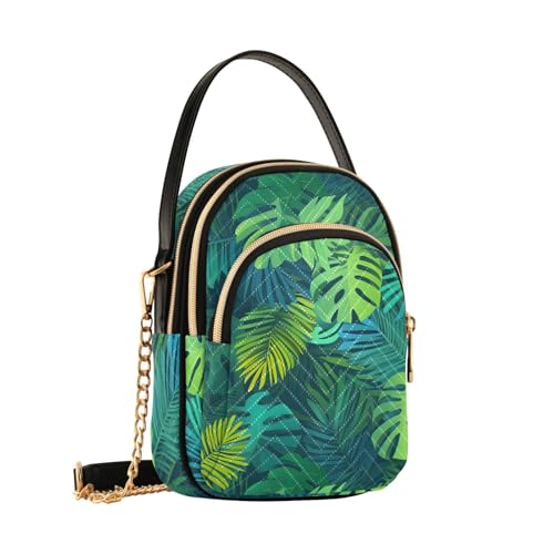 Sac à bandoulière pour femme motif Monstera avec mini porte-monnaie intégré B1843