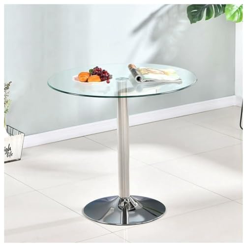 Mesa de comedor con parte superior de cristal con base cromada para cocina moderna y asientos de rincón de desayuno