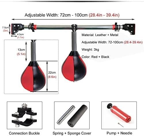 Speed Bag for Boxing, Speedball Boxing Bag, Hanging Punching Bag Portable Red Reflex Ball Quick Punching Bags for Adults Children Teenagers, Doorway Door Frame