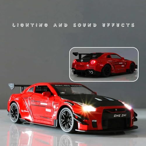 Image of 1:24 Scale Supra Toy Car Diecast Metal Model Sport Toy Car for Kids Light Sound Pullback with Openable Doors