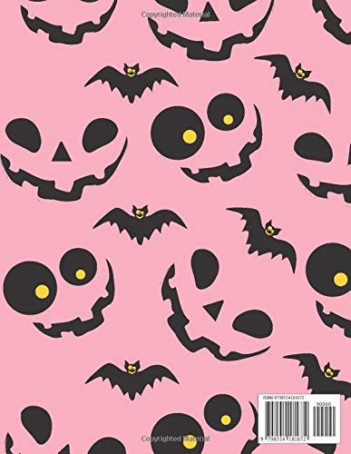 Notebook: Pumpkins and bats pink cover and Lined pages, Extra large (8.5 x 11) inches, 110 pages - Image 2