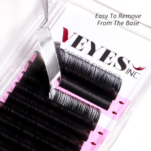 VEYES INC Cashmere Individual Lash Extensions 0.03-0.20 B/C/CC/D/J/M Curl 8-20mm Mixed & Single Length Trays, Matte Black - Image 3