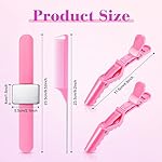 7 Pieces Hair Braiding Tools Magnetic Pin Wristband and 2 Pieces Stainless Steel Pintail Rat Tail Comb with 4 Wide Teeth Alligator Sectioning Hair Clip for Braid Tool Braid Maker(Pink) - Image 2