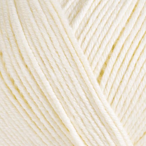 Image of Baby Cotton Blend Yarn - Soft Sport Weight Yarn for Crochet & Amigurumi - 50g /180yds - 60% Cotton 40% Acrylic - Ideal for Baby & Knitting Proj.(Cream, 1 Ball)