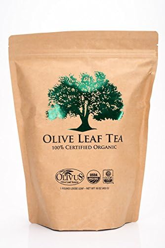 Olive Leaf Tea (16 oz. Bag)- Certified Organic - Non-GMO - Sourced from Spain and Manufactured in USA - Loose Leaf Herbal Tea - Antioxidant and Polyphenol Rich