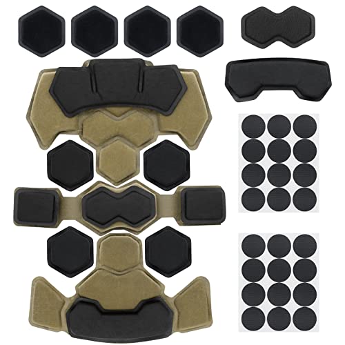 Tactical Airsoft Helmet Padding Helmet Replacement Memory Foam Padding Kits Set Protective Cushion Buffer Pad for Fast MT MICH IBH AF ACH Helmet (Fourth Generation Khaki)