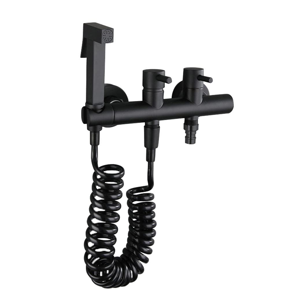 Kit douchette bidet noir haut de gamme à double poignée pour douche