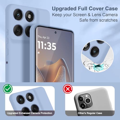 Image of DIZORO Microfiber Candy Case for Motorola G86 Power 5G Smooth Touch Cushion Liquid Soft Silicone Gel Rubber Phone Cases Non-Slip Full Body Protective Shockproof Back Cover -Lavender Carolina