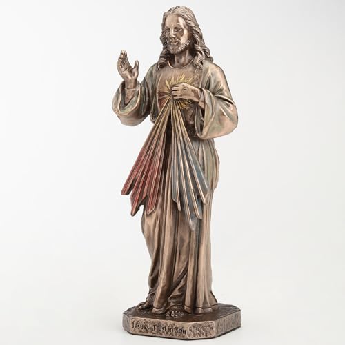 Figura Decorativa Jesucristo Misericordia Divina Bronce 15.9 cm miniatura 3