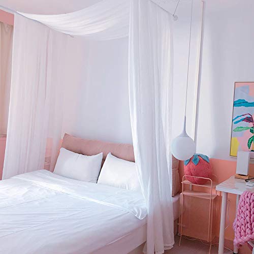 Keqiaosuocai White Sheer Window Scarf Valance Sheer Fabric For Draping Curtain Toppers For Wedding Party Girls Room Bed Canopy Scarves 52 Inches Wide By 216 Inches Long White #TOP4