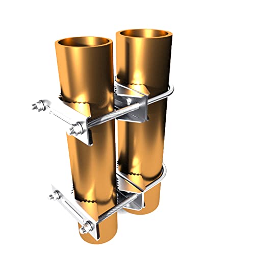 Pole Clamp Double U-Bolt Pipe Clamp Fixed Stainless Steel Antenna V Jaw Bracket For Tv Cb Ham Antenna Double Antenna Mast Mount Bracket, Starlink Mounting Kit, Pack Of 2 #TOP6