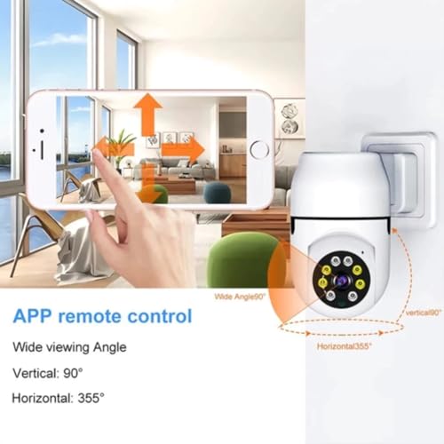 Câmera de Tomada Segurança 2MP - WiFi Visão 360° HD 1080p, Câmera com Infravermelho, Sem Fio com App