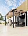 GarveeLife 10'x 10' Lean to Gazebo, Hardtop Wall Pergola with Polycarbonate Roof, Aluminum Frame Mounted Gazebo for Lawn Patio Deck Yard and Party