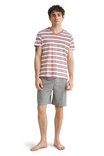 C&A Herren Shorty Set|2er Pack Regular Fit Streifen|Melange/Meliert...