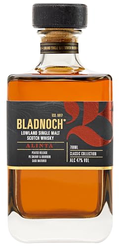 Bladnoch Alinta | Single Malt Lowland Peated Whisky | 70cl bottle | 47% ABV | Crafted in Scotland by Bladnoch Distillery | Naturally coloured | Smoky and sweet | Almonds, raisins, white chocolate
